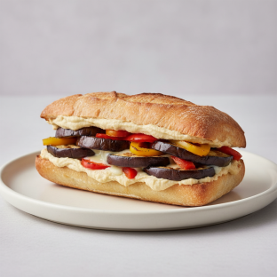 Eggplant + Hummus Sandwich