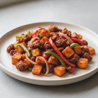 Vegan Chorizo and Sweet Potato Hash