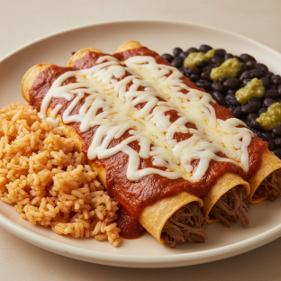 Beef Brisket Enchiladas Rojas