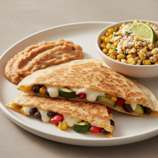 Veggie and Oaxaca Cheese Black Bean Quesadilla