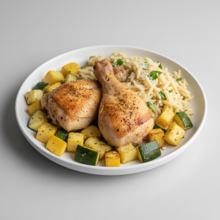 Lemon Pepper Chicken Quarters | Parmesan Basil Orzo | Roasted Squash Zucchini Lemon Pepper Chicken Quarters | Parmesan Basil Orzo | Roasted Squash Zucchini