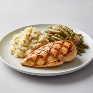 Grilled Chicken Breast | Garlic Mashed Potatoes | Southern Style Green Beans Grilled Chicken Breast | Garlic Mashed Potatoes | Southern Style Green Beans