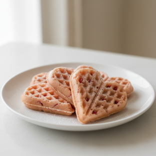 Strawberry Valentine's Waffles