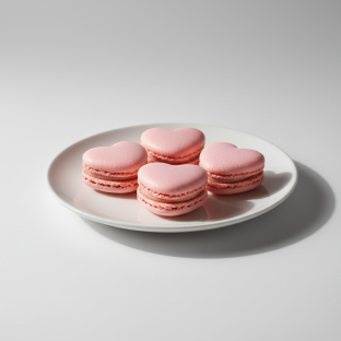 Heart Shaped Pink Macarons