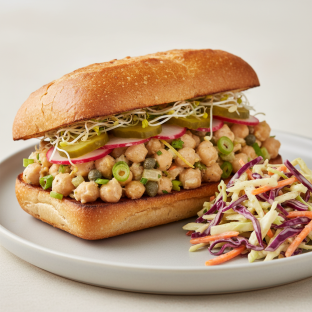 Chickpea Salad Sandwich & Superfine Slaw