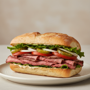 Roast Beef Sourdough Sandwich with Chips