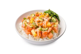 Large Yuzu Ponzu Salmon over White Rice