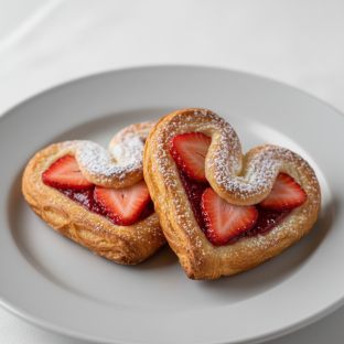 Heart Shaped Strawberry Croissants Heart Shaped Strawberry Croissants