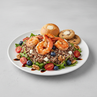 Quinoa Salad with Sauteed Shrimp
