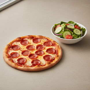 Gluten-Free Pepperoni Pizza with Salad