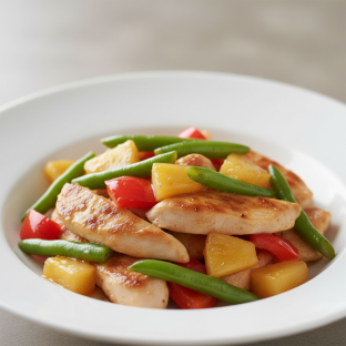 Peppers and Pineapple Chicken With Green Beans