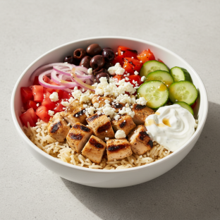 Grilled Chicken Greek Rice Bowl