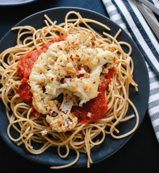 Cauliflower with Marinara Pasta (Vegan)