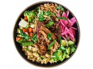 Pork Shoulder Hearty Bowl with Avocado and Smoky Chipotle Sauce