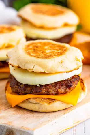 Grilled Breakfast Sandwich with Turkey Sausage