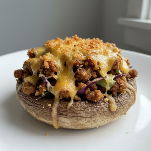 Soy Crumble Cabbage Stuffed Mushroom