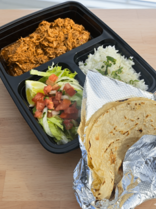 Chicken Tinga Taco Plate - Flour Tortillas