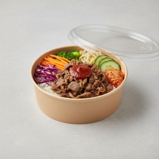 Bulgogi Bibimbap with Steamed Rice and Spicy Gochujang