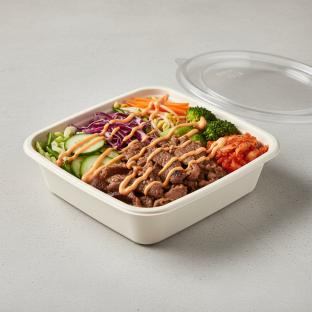 Bulgogi Bibimbap with Steamed Rice and Spicy Mayo