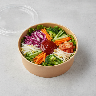 Mix Vegetable Bibimbap Box - Fresh Lettuce Base with Spicy Gochujang