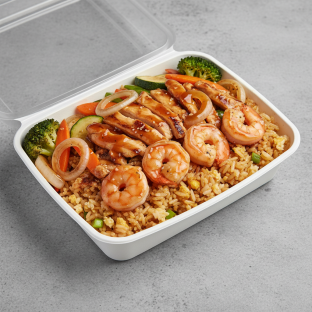 Shrimp Teriyaki Bowl with Fried Rice