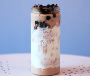 Classic Black Milk Tea With Pearl Boba and Coconut Milk (50% Sweet)