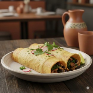 Vegan Mushroom and Spinach Enchilada