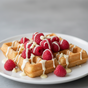 Waffle: White Chocolate Raspberry Waffle: White Chocolate Raspberry