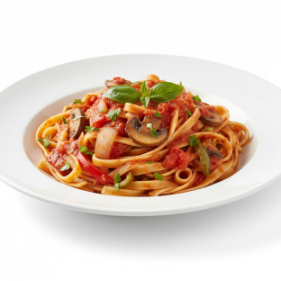 Vegan Fettuccine Marinara with Mixed Vegetables