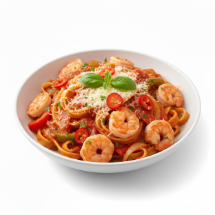 Fettuccine Arrabiata with Shrimp