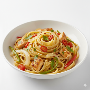 Fettuccine Aglio with Chicken
