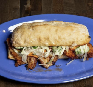 Pork Belly Chicharron Torta