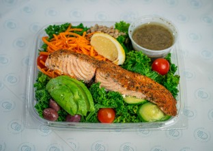 Kale Blackened Salmon Salad
