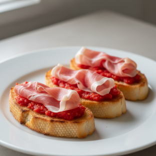 Toasted Baguette With Prosciutto Toasted Baguette With Prosciutto