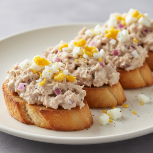 Toasted Baguette With Tuna & Eggs Toasted Baguette With Tuna & Eggs