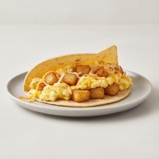Breakfast Taco: Egg, Potato & Cheese Breakfast Taco: Egg, Potato & Cheese