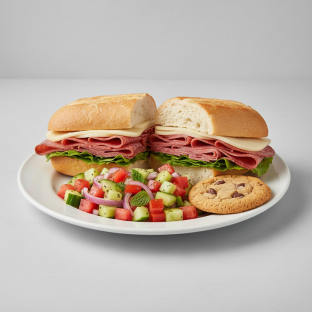 Genoa Salami Sandwich with Israeli Salad