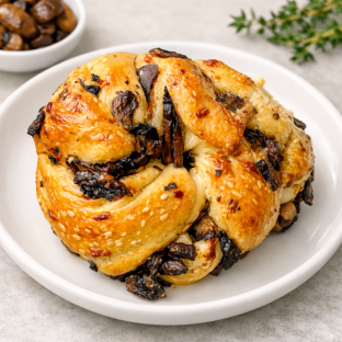 Mushroom Truffle Oil Babka Roll
