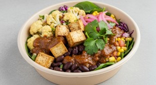 Light Carb Tofu Ensalada with Palmita Mole