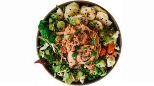 Light Carb Chicken Greens Bowl with Garlic Sesame Soy Sauce