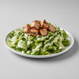 Prasini Salad with Grilled Souvlaki