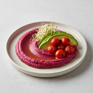 Beet Hummus & Avocado