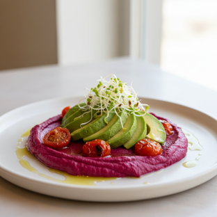 Beet Hummus & Avocado