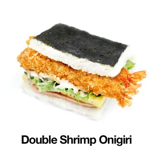 Double Shrimp Onigiri with Seaweed Salad