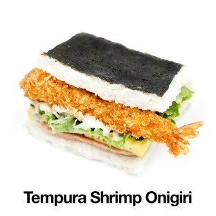 Tempura Shrimp Onigiri with Edamame