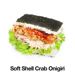 Soft-Shell Crab Onigiri with Edamame
