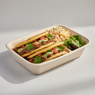 Arepa Asado Negro With Coleslaw Boxed Meal