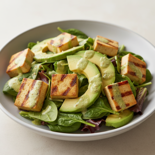 Grilled Tofu Avocado Salad