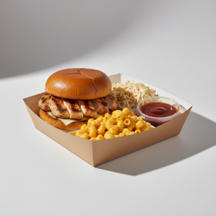 Chicken Breast Sandwich with Mac N Cheese Boxed Meal Chicken Breast Sandwich with Mac N Cheese Boxed Meal