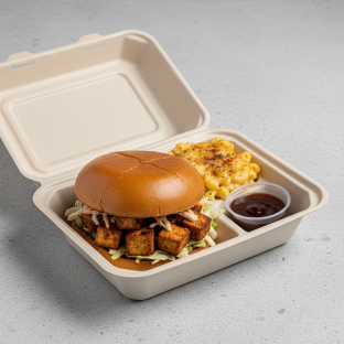 Tofu Sandwich with Mac N Cheese Boxed Meal Tofu Sandwich with Mac N Cheese Boxed Meal